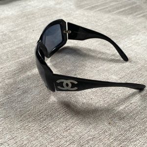 Chanel sunglasses. Black with gray/blue lenses